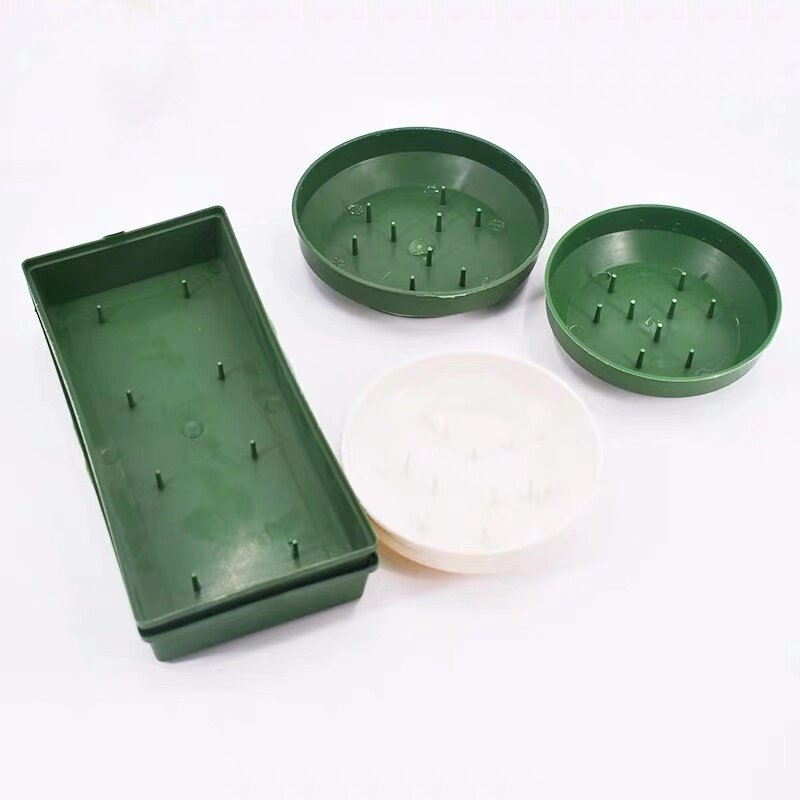 Rectangular Needle Disc Round Flower Mud Entrusted Disc Meeting Table Flower Arrangement Box Flowers Packaging Materials Wedding Gift Inserts Flowers