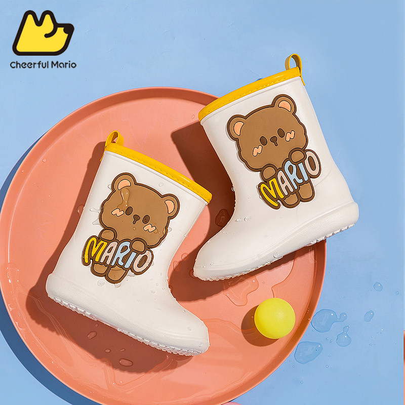 Cute cartoon bear children rainshoes girl baby anti-skid shoes shoes and rainboots boys kindergarten children