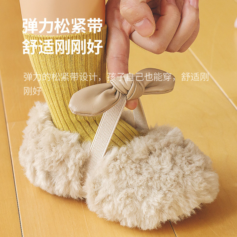 Autumn and winter children's cotton slippers indoor home furry slippers cute girls children princess baby slippers winter