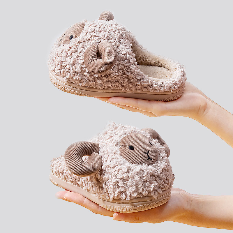 Children's cotton slippers autumn and winter boys and girls cartoon cute children's baby indoor home non-slip fur shoes cotton shoes