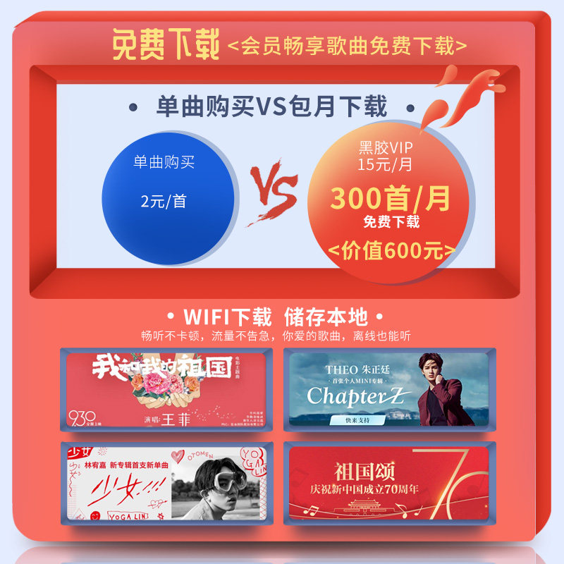 网易云音乐黑胶会员双12促销:半年卡53.8元(原价90元)