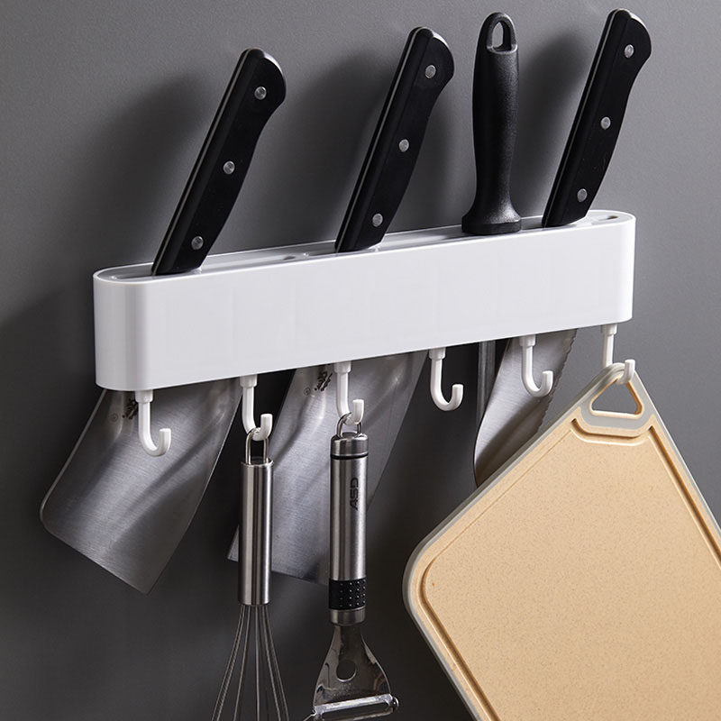 Knife holder wall-mounted kitchen knife storage shelf multifunctional knife shelf non-perforated knife holder household kitchen supplies