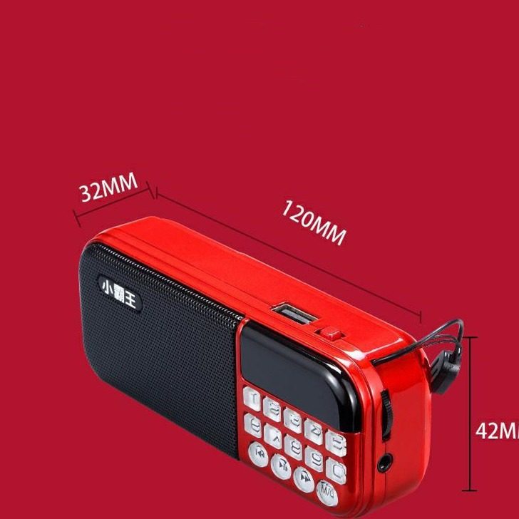 Little Overlord Portable Radio for the Elderly, Blind People's Audio Book Player, Rechargeable Small Card-Inserting Player, Audio Book Player for the Elderly