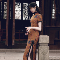 Rsemnia 2021 summer new old Shanghai cheongsam modified version of the Chinese style retro slim long cheongsam women