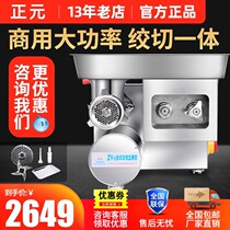Zhengyuan desktop stainless steel powerful multi-functional electric cutting and cutting dual-purpose high-power capacity stuffing meat grinder for commercial use