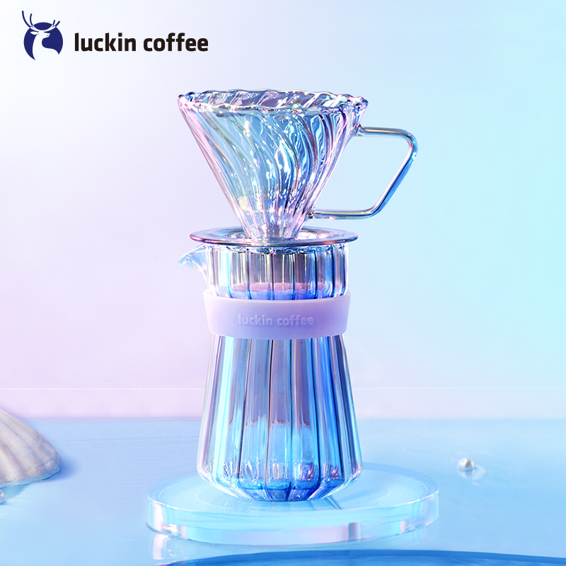 luckin coffee 瑞幸咖啡 彩贝琉璃杯滤杯手冲咖啡壶套装 双重优惠折后￥179包邮