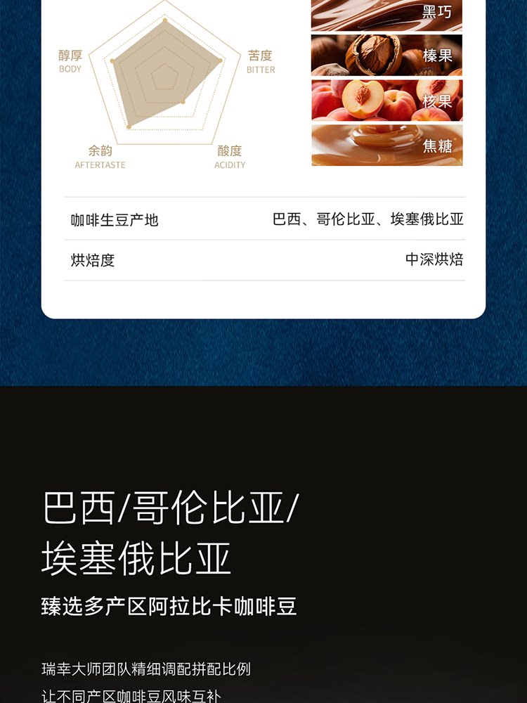 【中国直邮】 瑞幸咖啡 【Aga冠军臻选-中深烘焙】传奇奶咖拼配咖啡豆 *1袋