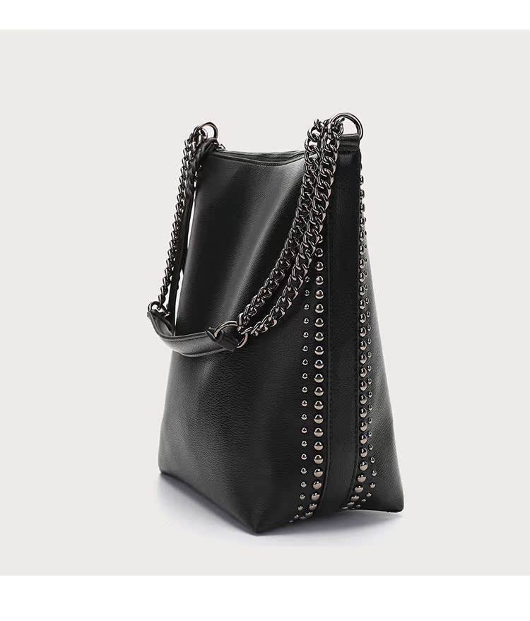 芬 2019 túi xách nữ retro túi lớn bằng da mềm đinh tán dung lượng lớn túi tote vai túi đeo vai Túi Messenger - Túi xách nữ túi gucci nữ