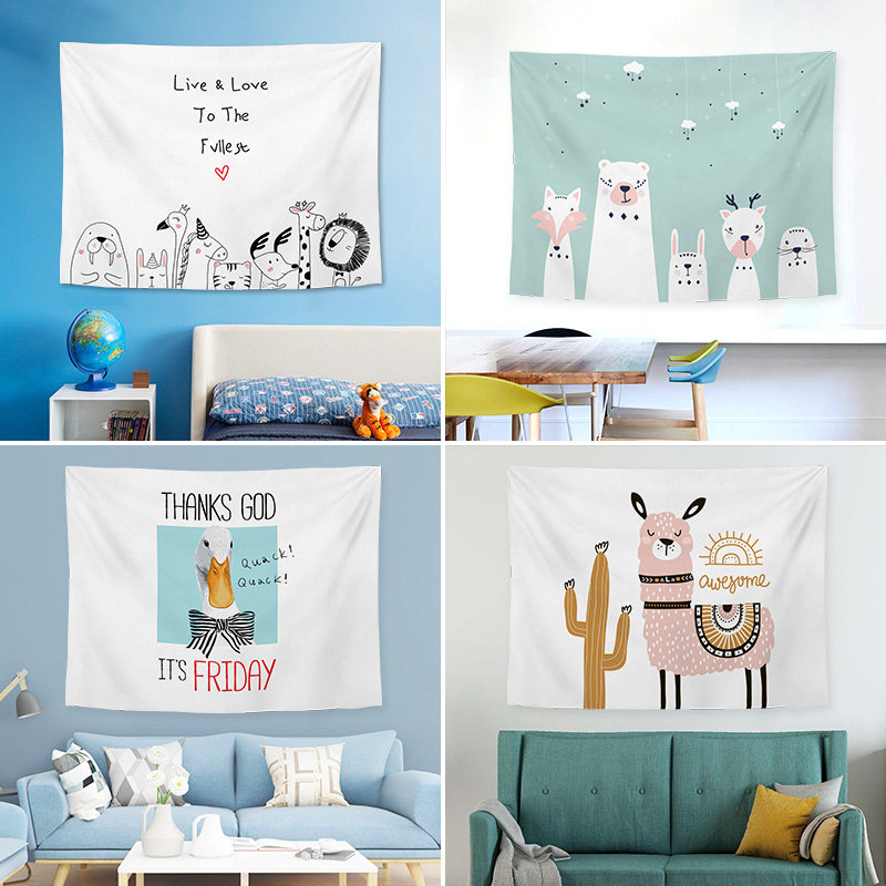 Brief Joins Nordic Background Cloth Hanging Fabric Red Shivering Soundwall Bu Room Bedroom Arrangement Free Of Perforated Decorative Tapestries