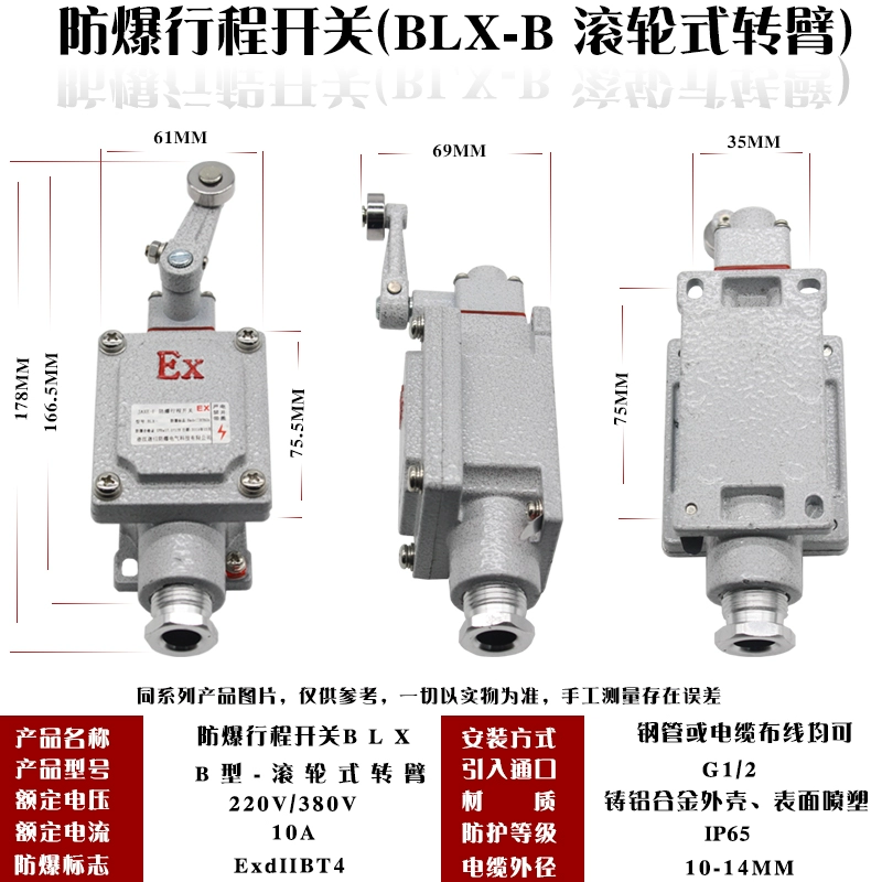 Công tắc hành trình chống cháy nổ công tắc điều khiển BLX5-công tắc chân chống cháy nổ công tắc khởi động IIB công tắc giới hạn IIC mạch thuận nghịch dùng công tắc hành trình công tắc hành trình 8108 Công tắc hành trình