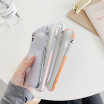 ins simple color border Apple 7plus phone case iphone8plus transparent silicone soft shell i6s creative color Apple 6plus net red women i7 trend men