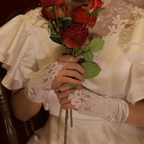 Qinghe pearl embroidery Wedding bridal accessories Wedding white gloves Wedding high-quality quality boutique real shot