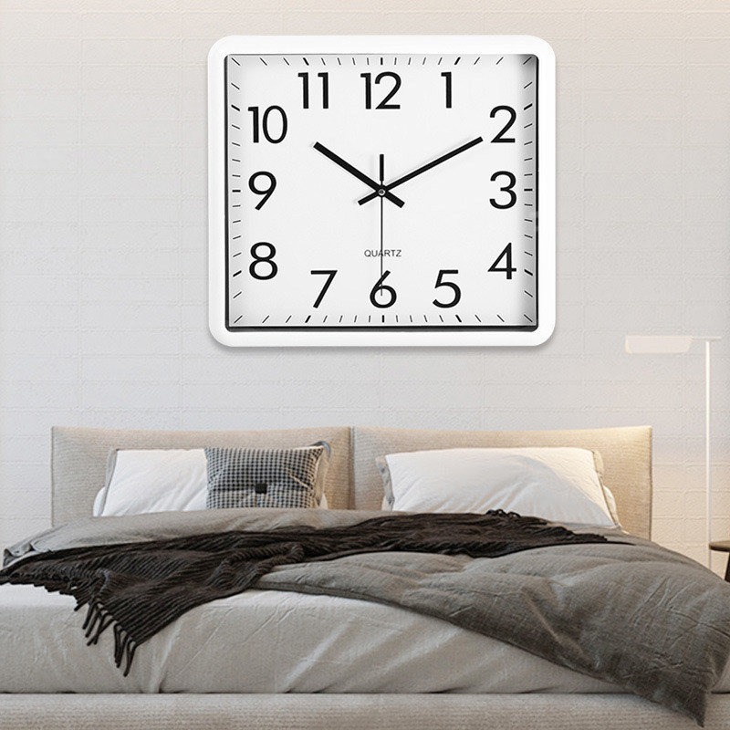 Clocks, Wall Clocks, Living Room Electronic Clocks, Silent Quartz Clocks, Wall-Mounted Clocks, Square Home Bedroom Clocks, Simple Modern Creative