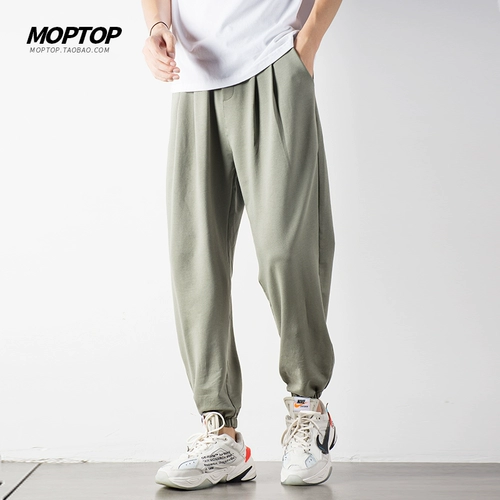 Летние трикотажные спортивные трендовые штаны для отдыха, оверсайз, в корейском стиле