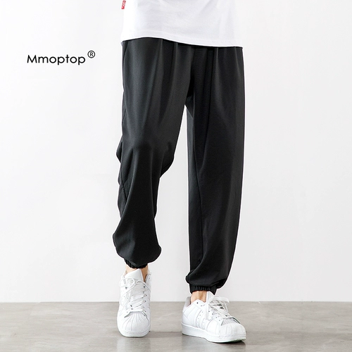 Летние трикотажные спортивные трендовые штаны для отдыха, оверсайз, в корейском стиле