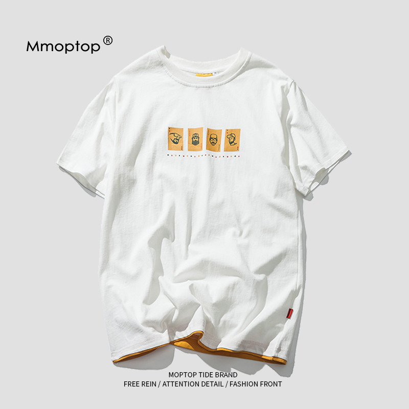 MMOPTOP Summer Days Department round collar short sleeves T-shirts Men's trends Hip Hop 100 Hovers Casual Men's Fashion