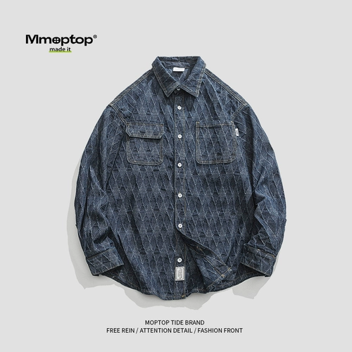 Демисезонная мужская брендовая рубашка, джинсовая куртка, оверсайз