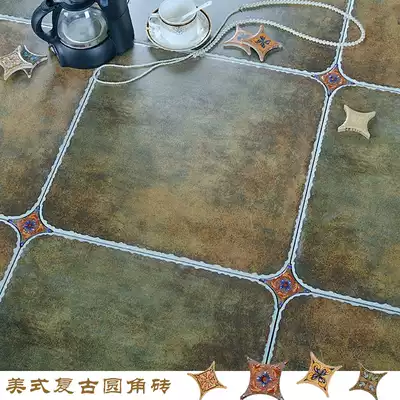 American antique brick Living room European-style rounded tiles 450 fields in the sea balcony non-slip floor tiles Vintage floor tiles