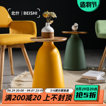 North ish solid wood small tea table Home living room sofa edge a few brief modern balcony small family type round a few metal corners a few