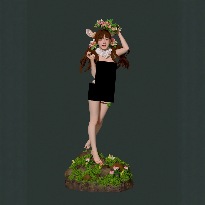 [Cn Creation] Lao Yuan Painting Studio Original Work "Deer Girl" Third Version Gk White Model Kit in Stock