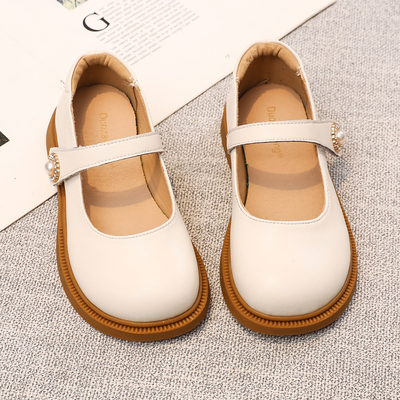 Girls' Black Leather Shoes, Genuine Leather Princess Shoes, 2026 Spring and Autumn Children's Single Shoes, British Style Performance Shoes for Girls, — 2