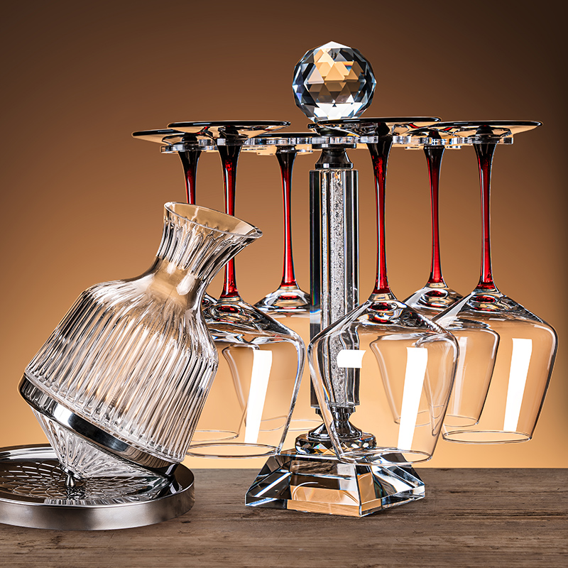 クリスタル赤ワイングラスデキャンタ家庭用セット軽量高級高級ヨーロッパブルゴーニュ高足ワイングラス高価値