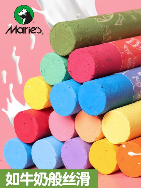 Marley Brand 48-Color Heavy Oil Pastels, 24-Color DIY Painting Birthday Set for Kindergarten Children and Primary School Students, Professional Use, Safe and Non-Toxic, 36-Color, 48-Color Crayons, White Ultra-Soft Sticks, Ultra-Soft Complete Set