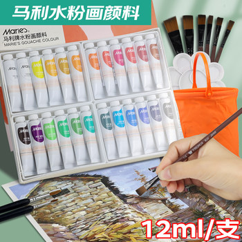 Marley Watercolor Paint for Children, Kindergarten, and Elementary School Students, Washable Watercolor Painting Tool Set, Painting and Coloring Pens, Complete Set, Mary Painting, Non-Toxic, 12-Color Tube Watercolor Paint, Special for Art Students