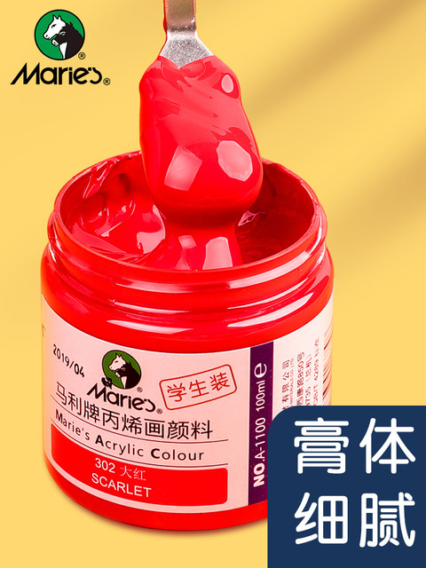 Marley 24-Color 100Ml/Bottle Acrylic Paint Set, 12-Color Beginner Painting Set for Textile, Shoes, Wall Painting, Waterproof and Sun-Resistant, DIY Painting, Art Students, Children's Graffiti Painting Tools