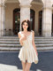 French-Style Pure and Elegant Bow-Tie Suspender Dress, Feminine and Rich Lady-Like, Waist-Cinching, Slimming Short Skirt, New Summer Style