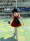 French-Style Ballet Dress with Bow Tie, Strapless Waist-Cinching Slip Dress, Summer Red Vacation First Love Short Dress