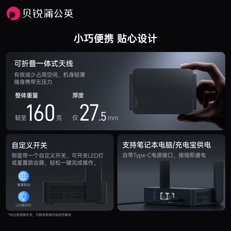 Dandelion X1Pro Gigabit Ax3000 Router 2.5g Network Port Private Cloud Nas Home Network Storage Dual-Band Wifi6 Home High-Speed Mini Portable Remote Networking Intranet Penetration
