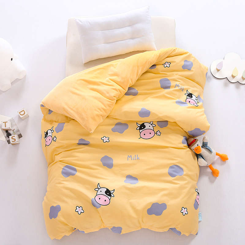 Kindergarten Baby Quilt Cover Single Piece Children's Milk Suede Baby Suede Small Quilt Cover Quilt Cover Winter Pure Cotton Gushed Quilt Cover