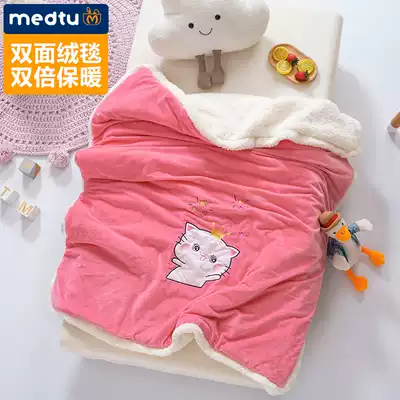 Autumn and winter warm small blanket baby blanket small quilt Children Baby cover blanket double layer thickened winter