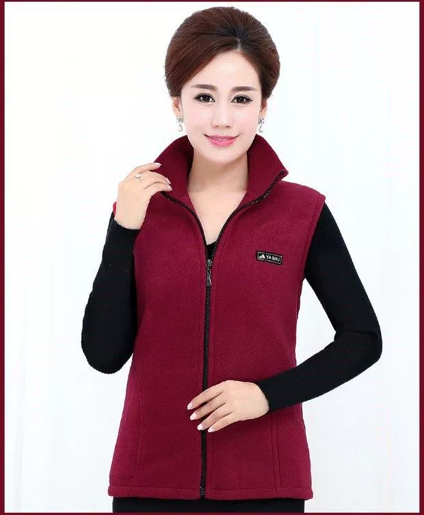 Áo vest trung niên và người già áo cotton cộng với nhung mẹ ông già áo khoác thắt lưng bà ngoại ấm áp phụ nữ mùa thu và mùa đông dày - Áo vest