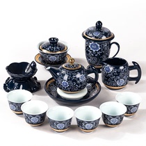 High-grade office household ceramic teapot handmade gold tea cup teapot complete set of kung fu tea set gift set