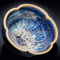 Set up cup inset silver tea cup host cup single cup cup pure silver kung fu tea set sample tea cup Tianmu tea cup kiln change zodiac sign