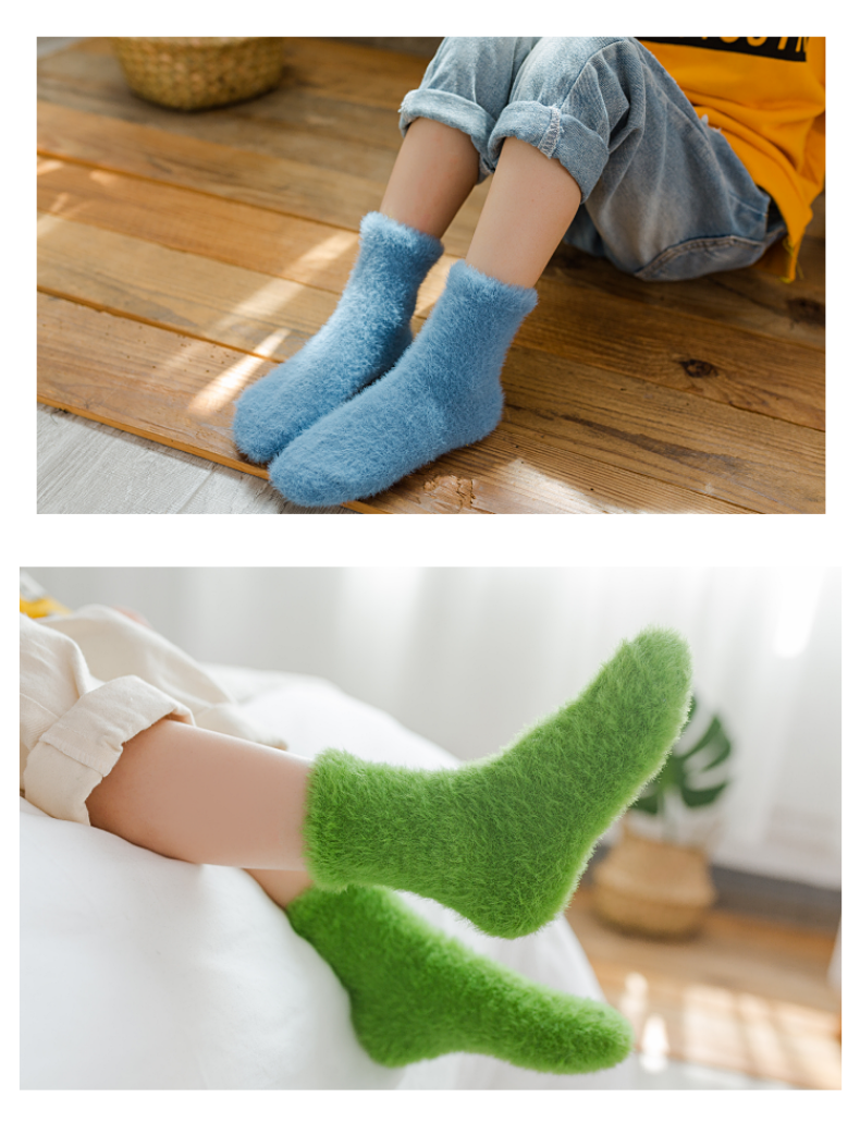 Trẻ em khăn vớ mùa thu và mùa đông lỏng lẻo cộng với nhung ấm dày ngủ ngủ bé trai và bé gái plush vớ tất bàn cho bé