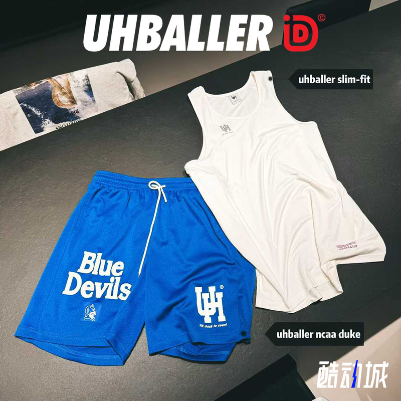 Uhballer Co-Branded Ncaa Basketball Shorts, Knee-Length, Quick-Drying, Breathable, American-Style Knitted Mesh Quarter-Length Sports Shorts