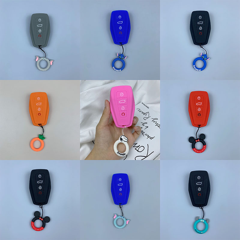 Suitable for Geely Emgrand car key cover Binyue ICON Binrui Borui GL Vision X3X6S1 cartoon key bag buckle