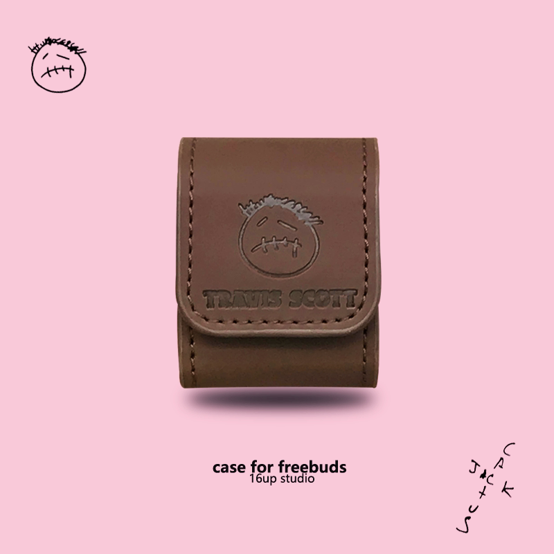 TS grimace is suitable for freebuds protective shell pro tide brand personality 3 4 generations of Huawei wireless earphone sleeve soft leather brown