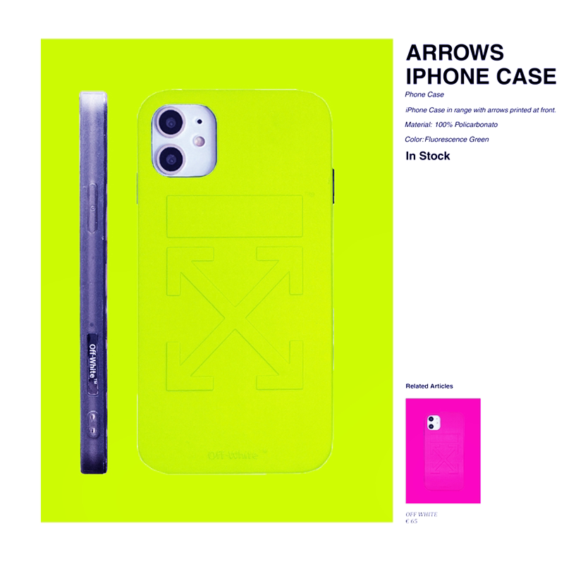 offwhite suitable for iphone13 mobile phone protective shell pro apple 11 fluorescent green xsmax couple xr tide brand 11 powder