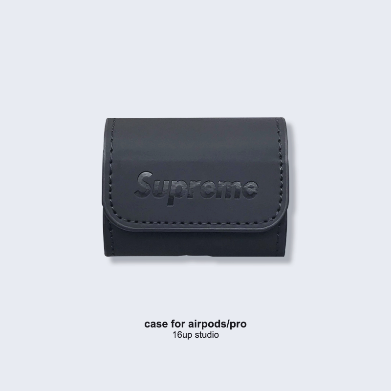 European and American tide brand suitable for airpods protective sleeve pro solid color storage 2 generation Apple bluetooth headset soft leather case 2 black