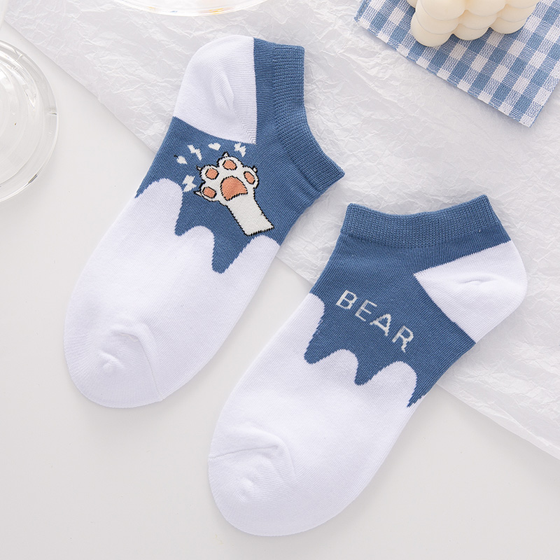 Style 3Socks female solar system Cartoon lovely Bear blue solar system Socks female Socks Shallow mouth the republic of korea ins tide sweet Boat socks