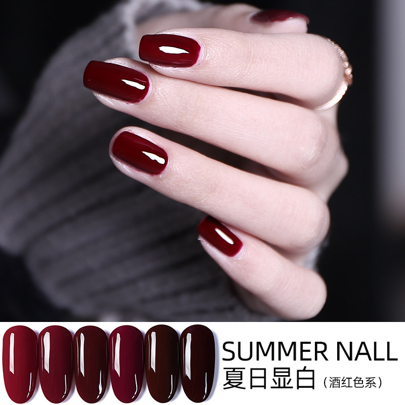 Nail glue 2021 new popular color nail shop special big red big cherry wine red white Barbie light therapy glue