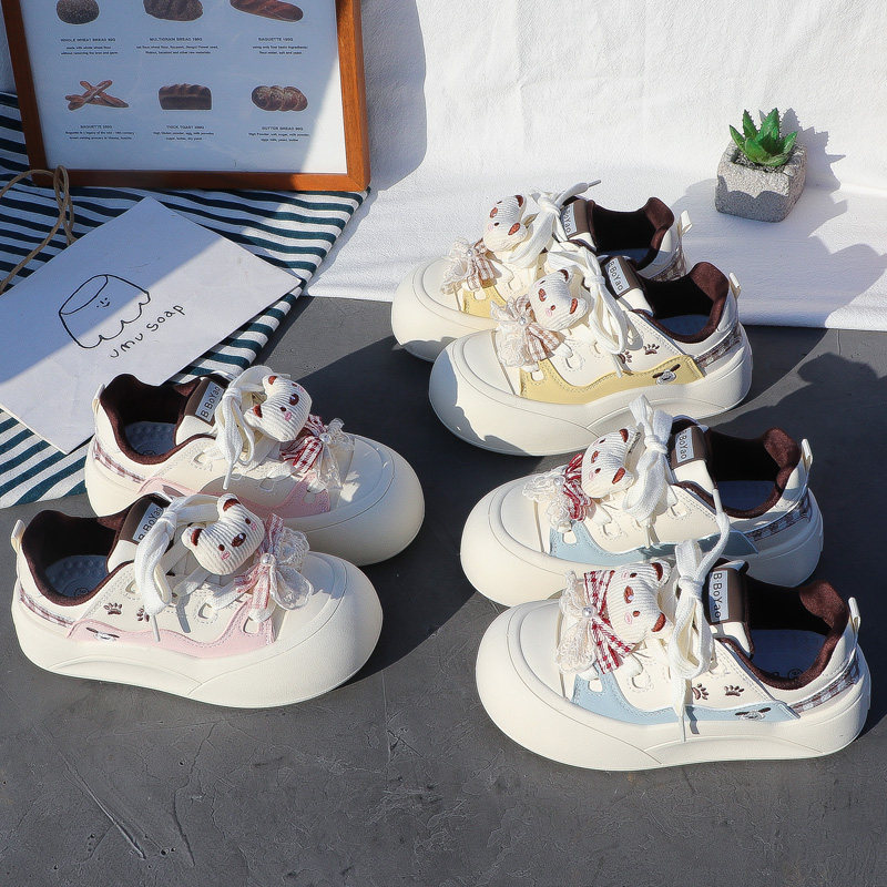 2025 Autumn and Winter Thick-Soled Casual Shoes for Women, Fleece-Lined Warm Student Sneakers, Fashionable Sports Shoes, Versatile Double-Layer Cotton Shoes