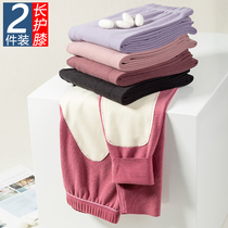 De velvet knee pants womens autumn and winter wear plus velvet heating pants thin line pants size leggings