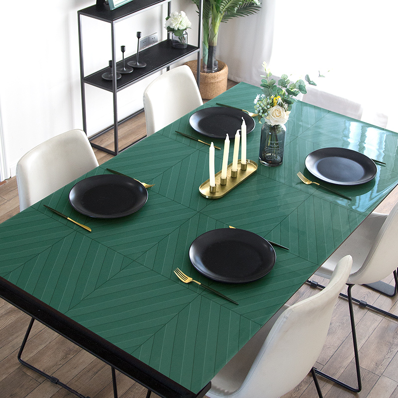 Transparent table cushion odorless soft glass PVC solid stripe thermal insulation table cloth anti-fouling anti-oil free tea table cushion-Taobao