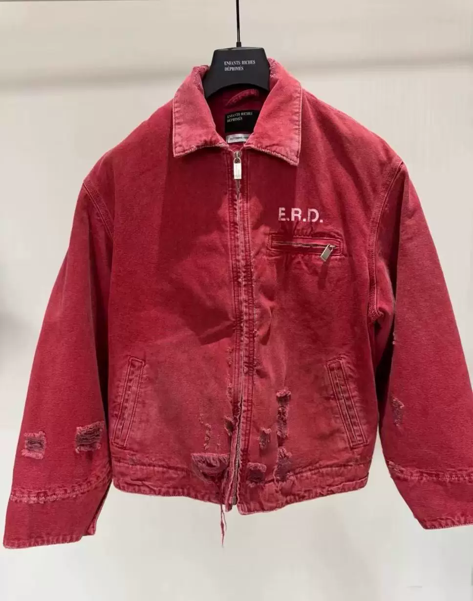 Enfants Riches Deprimes 23FW вымытoe красное потрепанное куртка Carhartt