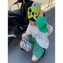 SHAKING decapitated cow printing female T-shirt short sleeve summer loose casual fun fun cartoon couple half sleeve